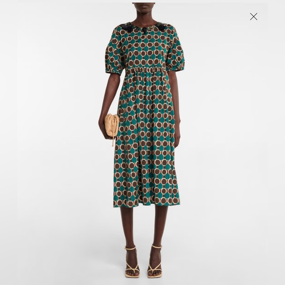 NWOT’S MAX MARA Label-cut Fatoki Embellished Cotton Dress Sz:US6 M Spring/Summer - Picture 6 of 15